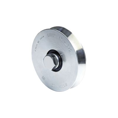 300V / Rueda de 14cm SIN Soporte Para Puertas Corredizas de hasta 270 Kg / Canal Tipo "V" - Kompletum