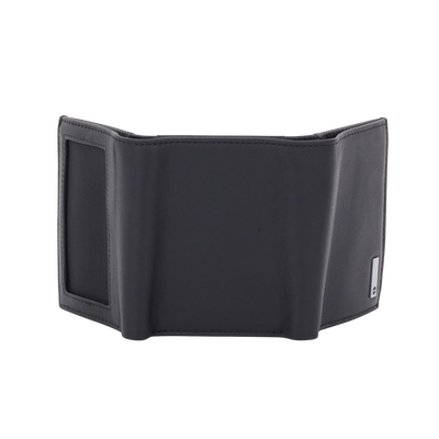 Cartera Athens Negra de Piel con Compartimento de Micromalla para ID. Doblable en 3 Partes con Divisor de Billetes. Pocket Wallet - Kompletum