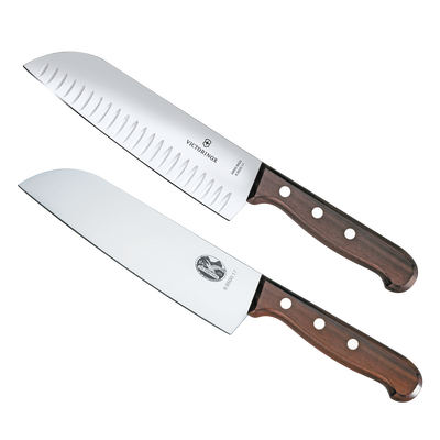 Set de 2 Cuchillos Santoku Wood de Mango de Madera Palissandro Victorinox. La combinación Ideal para La Cocina. - Kompletum