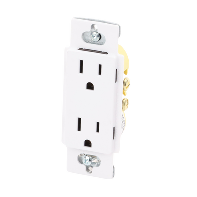 Tomacorriente receptáculo convencional 120V, 15A, color blanco. - Kompletum