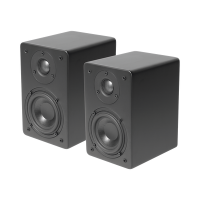 PAR de Altavoces de Estantería | Woofer de 4'' | Tweeter de 1 | Acabado negro mate | 40 watts | 8ohms - Kompletum