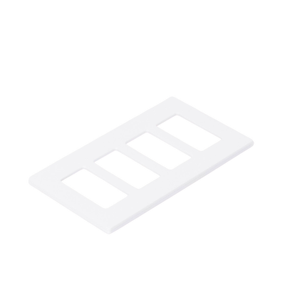 Placa de pared 4 espacios, color blanco, para atenuador (dimmer), switch ó control remoto PICO inalámbrico - Kompletum