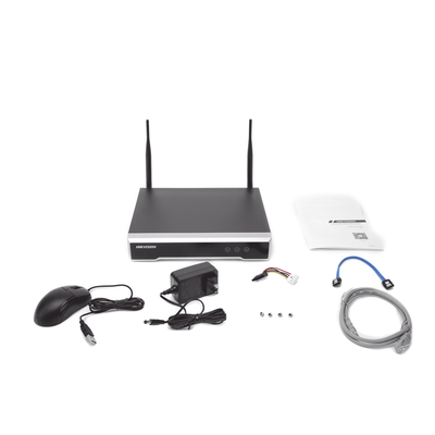 NVR 4 Megapixel / 4 canales IP / 1 Bahía de Disco Duro / 2 Antenas Wi-Fi / Salida de Vídeo Full HD - Kompletum