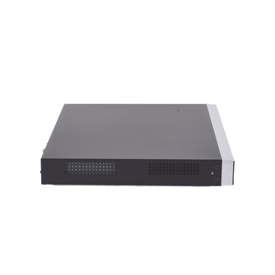 (ACUSENSE / Evita Falsas Alarmas) NVR 12 Megapixel (4K) / Reconocimiento Facial / 16 Canales IP / Base de Datos / 16 Puertos PoE+ / 2 Bahías de Disco Duro / Switch PoE 300 mts Modo Extendido / Soporta Funcion de Time Lapse - Kompletum