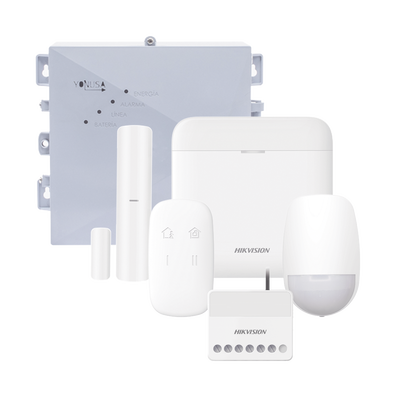 (AX PRO + YONUSA) KIT de Alarma AX PRO / Incluye: 1 Hub con bateria de respaldo / 1 Energizador 2500Mts Lineales / 1 Relevador 0 a 36 Vcc (Max. 5 A) con Entrada de Alarma 27/7 / 1 Keyfob / 1 PIR Interior / 1 Magnético - Kompletum