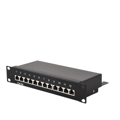 Panel de parcheo de impacto (110) Blindado (STP) de 12 puertos Cat5e, 10in - Kompletum