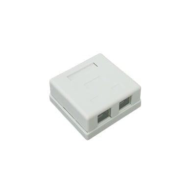 Caja de pared con 2 puertos, incluye 2 jacks STP Cat5e Keystone - Kompletum