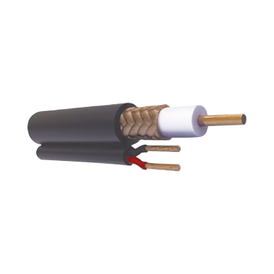 ( venta x metro ) Cable coaxial RG59 Siamés, Malla de Cobre y Aluminio, HECHO EN MÉXICO, Optimizado para HD+ 2 hilos calibre 20. - Kompletum