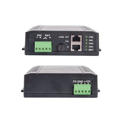 Controlador Solar POE, Entrada 12 Vcc Hasta un Panel Solar de 125 Watts, Salida PoE Pasivo en 12 Vcc Hasta 10 Watts Máximo. - Kompletum