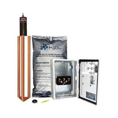 Kit de puesta a tierra de 45 A con Electrodo, Filtro, Acoplador y Compuesto H2Ohm. - Kompletum