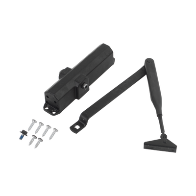 Cierrapuertas Fuerza 4/ Para puertas de hasta 1100 mm de Ancho/ Color Negro /Certificación UL - Kompletum