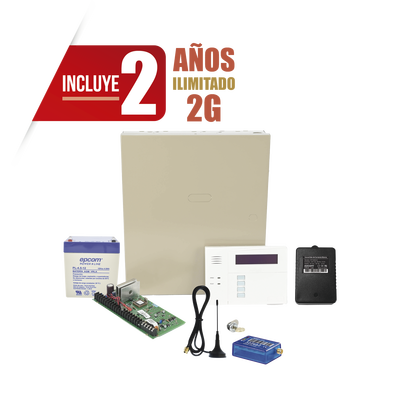 (2 Años datos ILIMITADO INCLUIDO) Kit Vista48LA con comunicador MINI012G, Teclado, Gabinete, Bateria y Transformador - Kompletum