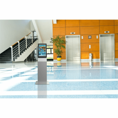 Kiosko Para Pantallas Indoor Peerless-AV / Orientación Paisaje o Retrato / Base Plana Rectangular / Puertas Traseras con Seguridad / Gestión Interna de Cables / Compatible con Pantallas 15"-22"-32" / VESA 200x200 - Kompletum