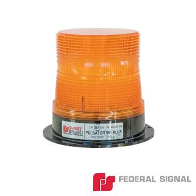 Estrobo PULSATOR(R); 551 PLUS Faro de Flash Sencillo con Montaje Permanente, Color Ámbar, 8 J, 12-48 Vcc FEDERAL SIGNAL