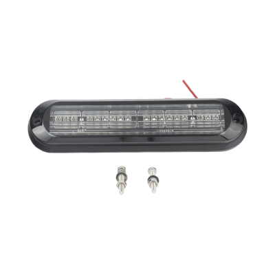 Luz Auxiliar Ultra Brillante IP67 de 18 LEDs, Color Rojo/Azul/Ambar, con mica transparente y bisel negro - Kompletum
