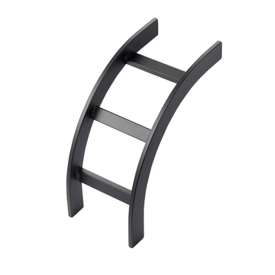 Accesorio de Escalerilla Curva Vertical (Bajada) Interior, 15 in de Ancho, de Acero, Color Negro - Kompletum