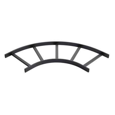 Kit De Escalerilla Curva Vertical (Bajada) Exterior, 15 in de Ancho, de Acero, Color Negro - Kompletum