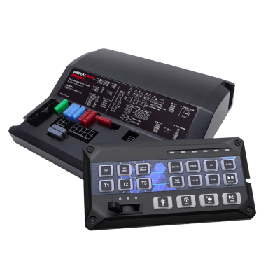 Sirena Vehicular de 200W de Potencia, Programable, Con Controlador de Panel Deslizante de 19 botones, indicador de flecha de tráfico de 6 LED, 12 Salidas Auxiliares - Kompletum