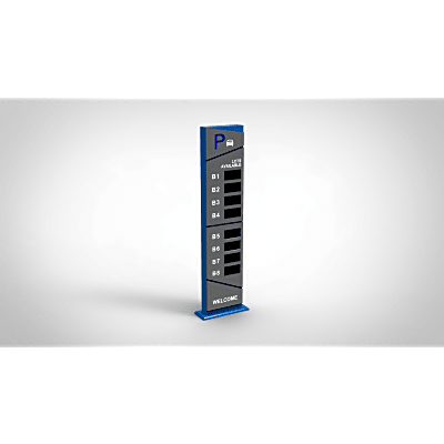 Pantalla Principal de Guía de Estacionamiento / 8 Módulos / Mensaje de Bienvenida / Uso con Aplicación de Guía de Estacionamiento - Kompletum