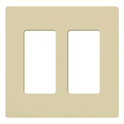 Placa de pared 2 espacios, para atenuador (dimmer), apagador ó control remoto inalámbrico LUTRON. - Kompletum