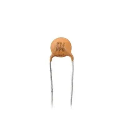 Capacitor Disco de Cerámica de 27 pFd, 50 V. SYSCOM