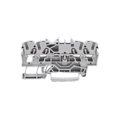 Borna de paso para 4 conductores; 2,5 mm²; Apropiado para aplicaciones Ex e II; Marcaje lateral y central; para carril DIN 35 x 15 y 35 x 7,5; Push-in CAGE CLAMP®; 2,50 mm²; gris - Kompletum