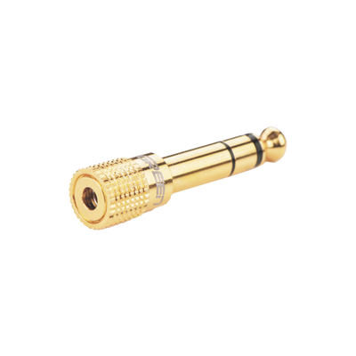 Adaptador (Convertidor) de Audio 3.5mm Hembra a 6.5mm Macho / Plug & Play / Superficie de Rosca Antideslizante / Calidad de sonido sin pérdidas - Kompletum