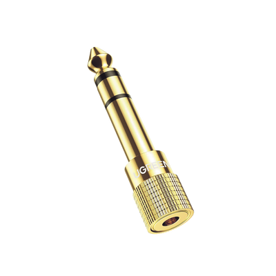 Adaptador (Convertidor) de Audio 3.5mm Hembra a 6.5mm Macho / Plug & Play / Superficie de Rosca Antideslizante / Calidad de sonido sin pérdidas - Kompletum