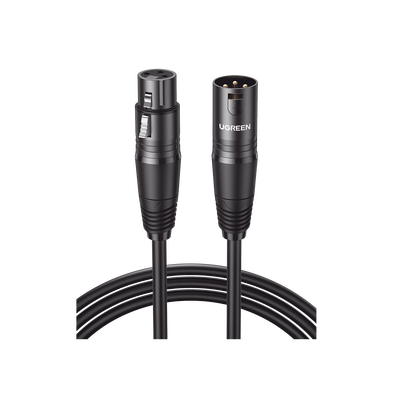 Cable para Micrófono XLR Tipo Canon Macho a Hembra | 5 Metros Plug & Play | Anti interferencias | Triple Blindaje | Alta Calidad | Color Negro - Kompletum
