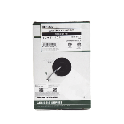 Bobina de 305 Metros de Cable / 6 x 22 AWG Blindado / Riser / Color Gris / Para Aplicaciones de Audio, Seguridad y Control - Kompletum