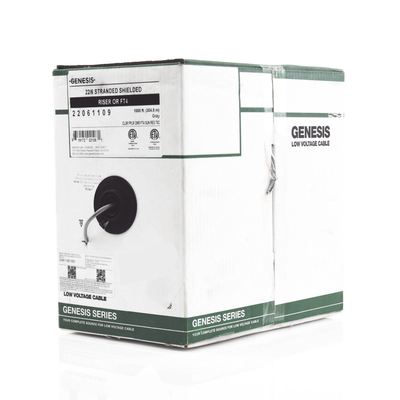 Bobina de 305 Metros de Cable / 6 x 22 AWG Blindado / Riser / Color Gris / Para Aplicaciones de Audio, Seguridad y Control - Kompletum