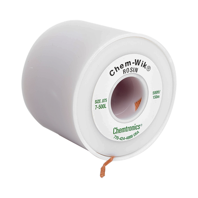 Rollo de desoldar de 150 m, trenza de 0.075" de ancho y alta absorción. SYSCOM