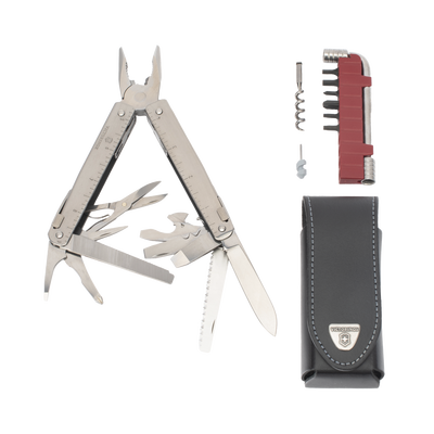Navaja Victorinox Multiherramienta SwissTool X Plus con 37 Funciones. Incluye Funda de Piel - Kompletum
