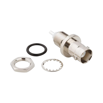 Conector BNC Hembra para Chasis en Doble D Plano, 4 GHz, Amphenol UG-657/U, Níquel/ Plata/ Teflón. AMPHENOL