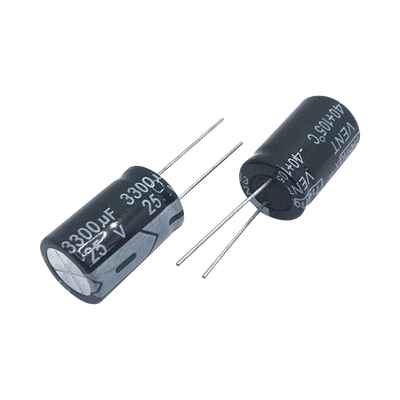 Capacitor Electrolítico de Aluminio, Radial de 3300 µFd, 25 Vcc, 105 °C, 18 x 25 mm. SYSCOM PARTS