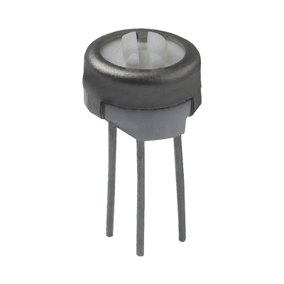 Potenciómetro Cermet Trimer de 200k Ohm, 1 Vuelta, 0.250" Diam., 0.5 Watt, Terminales para PCB. SYSCOM