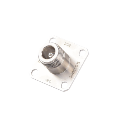 Conector N Hembra de Cambio Rápido / Wattmetro BIRD 43, 4304, 4 perforaciones a 18 mm, Níquel/ Plata/ Teflón.â€‹ BIRD TECHNOLOGIES