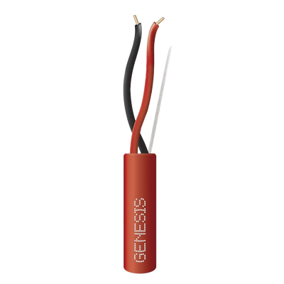 Bobina de 305 Metros / Alambre de Cobre / 2 x 16 AWG / Riser / Tipo FPLR, CL3R, C (UL) FT4 / Color Rojo / Para Aplicaciones en Sistemas de Detección de Incendio y Sistemas de Evacuación - Kompletum