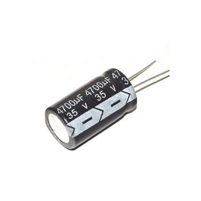 Capacitor Electrolítico de Aluminio, Radial de 4700 µFd, 35 Vcc, 105 °C, 18 x 36 mm. SYSCOM