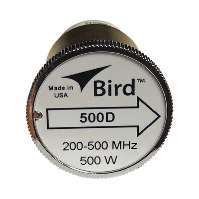 Elemento de 500 Watt en linea 7/8" para Wattmetro BIRD 43 en Rango de Frecuencia de 200-500 MHz BIRD TECHNOLOGIES