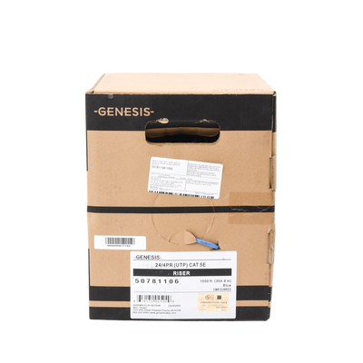 Bobina de 305 Metros Cable Par Trenzado Nivel 5 (CAT 5e) / CMR / Color Azul / 4 Pares de Conductores Sólidos de Cobre AWG 24 / Para Aplicaciones de CCTV, Redes de datos, IP Megapixel, Control RS485 GENESIS