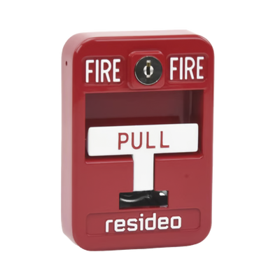 Estación de jalón convencional de acción simple color roja con cerradura HONEYWELL HOME RESIDEO