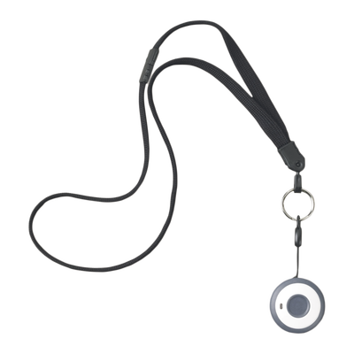 Botón de Pánico, Puede Usarse Alrededor del Cuello, en una Pulsera, un Clip o Montarse en Escritorio / Batería de Larga Duración 3-5 años - Kompletum