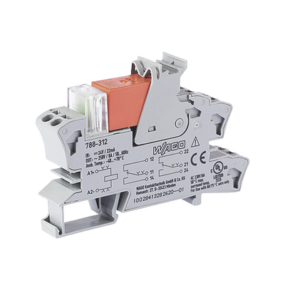 Rele Tensión nominal de entrada: 24 VCC; 2 inversores; Corriente permanente límite 8 A - Kompletum
