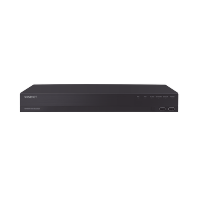 NVR 16 canales grabacion hasta 8MP / H.265 / P2P Wisenet / 16 puertos PoE Plug and Play / 80 Mbps para grabacion. - Kompletum