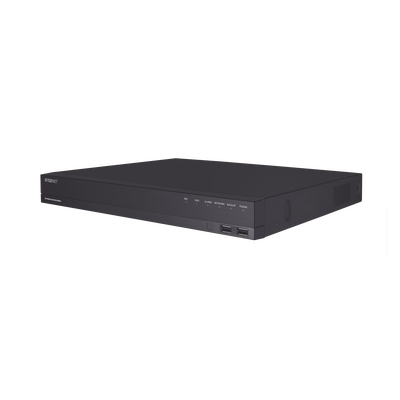 NVR 16 canales grabacion hasta 8MP / H.265 / P2P Wisenet / 16 puertos PoE Plug and Play / 80 Mbps para grabacion. - Kompletum