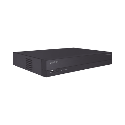 NVR 4 canales grabacion hasta 8MP / H.265, H.264 / P2P Wisenet / 4 puertos PoE Plug and play / soporta 1 disco duro (no incluido). - Kompletum