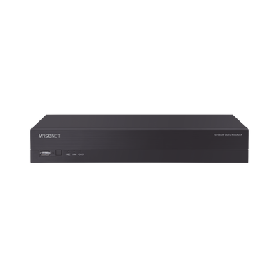 NVR 8 canales soporta hasta 8MP / H.265 / P2P Wisenet / 8 puertos PoE Plug and Play. - Kompletum
