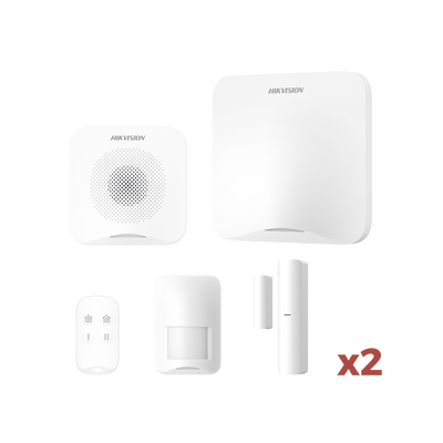 (AX HOME) KIT de Alarma AX HOME / Incluye: 1 Hub con batería de respaldo / 1 Llavero / 1 PIR / 2 Contactos Magnéticos / 1 Sirena / Wi-Fi / 3G/4G / Compatible con Hik-Connect P2P y Hik-Partner PRO - Kompletum