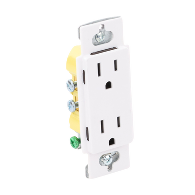 Tomacorriente receptáculo convencional  120V, 15A, color blanco. - Kompletum